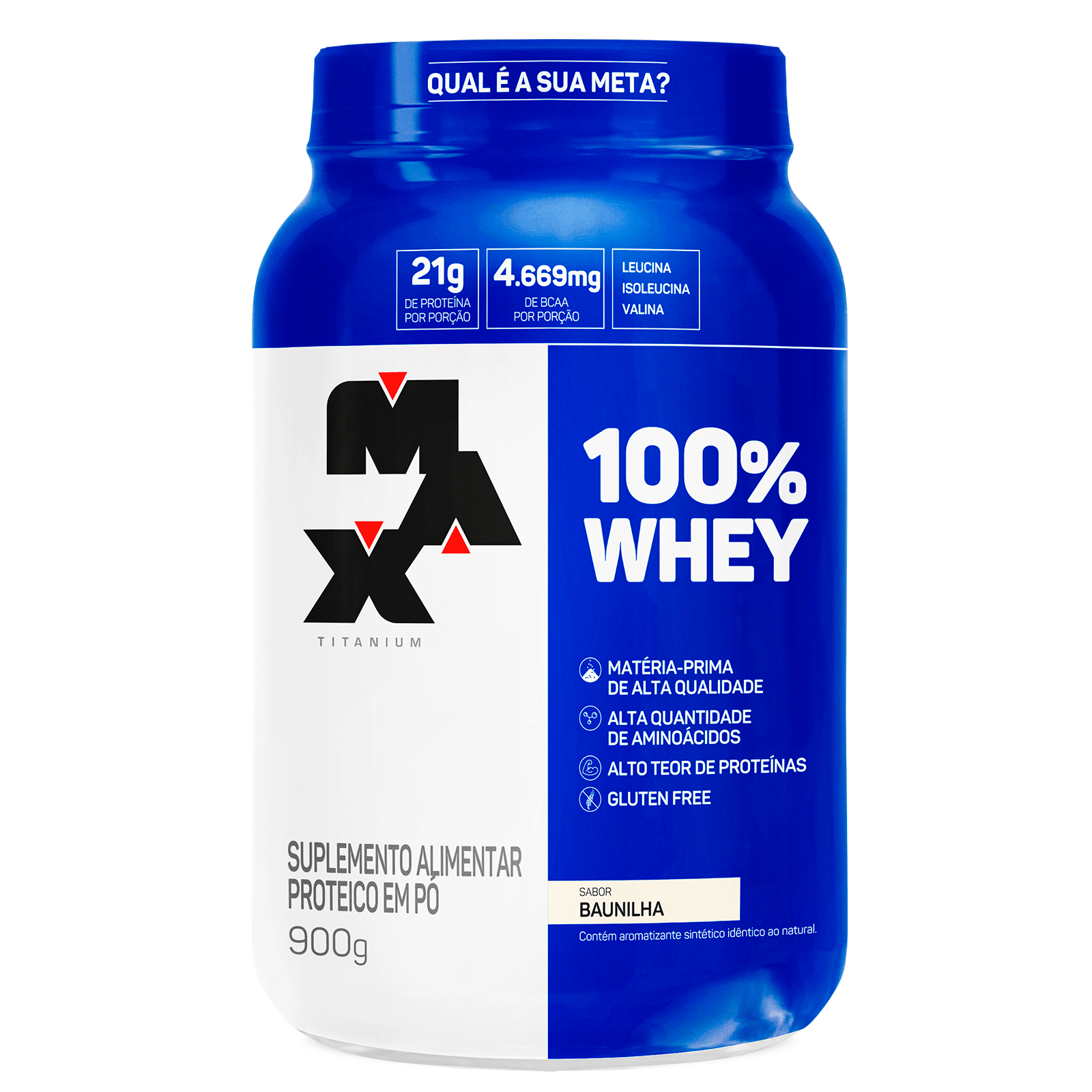 100% Whey Pote 900G Baunilha