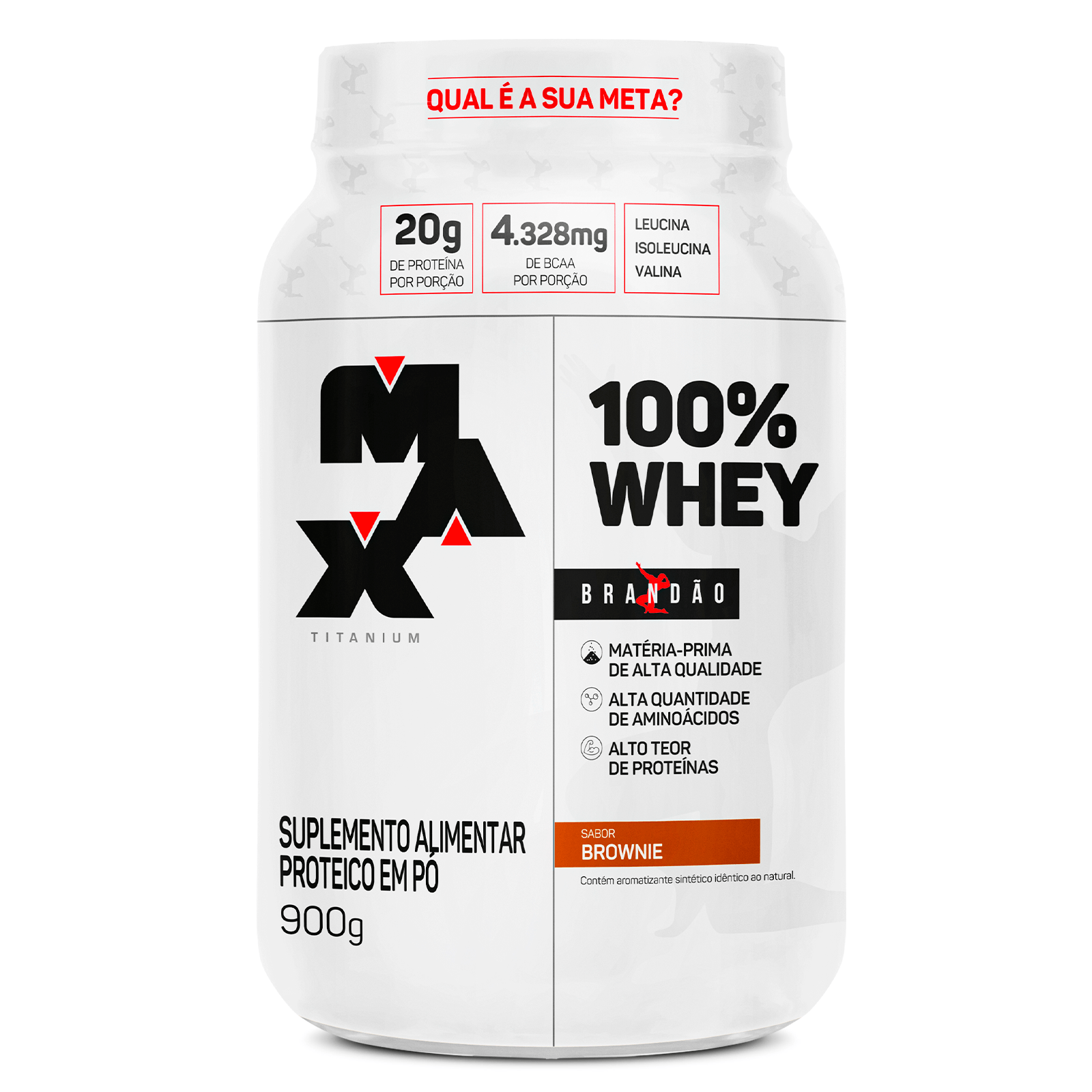 100% Whey Pote 900G Rafael Brandão Brownie