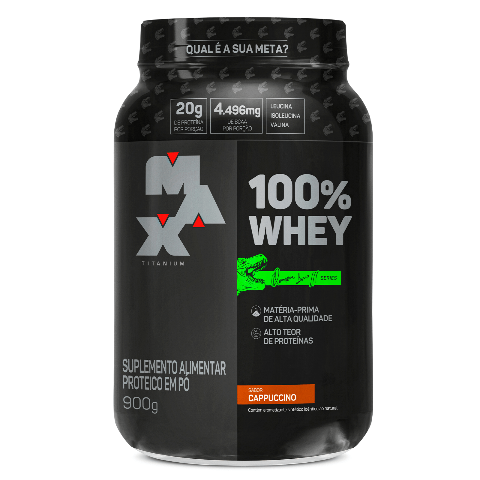 100% Whey Dino Pote 900G Cappuccino
