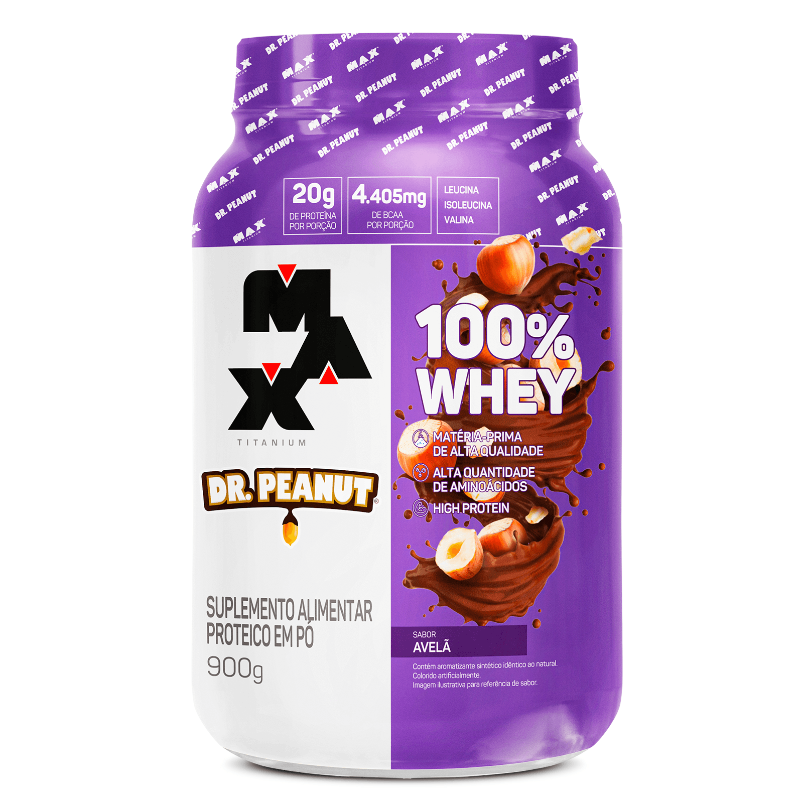 100% Whey Protein Dr. Peanut Pote 900g Avelã