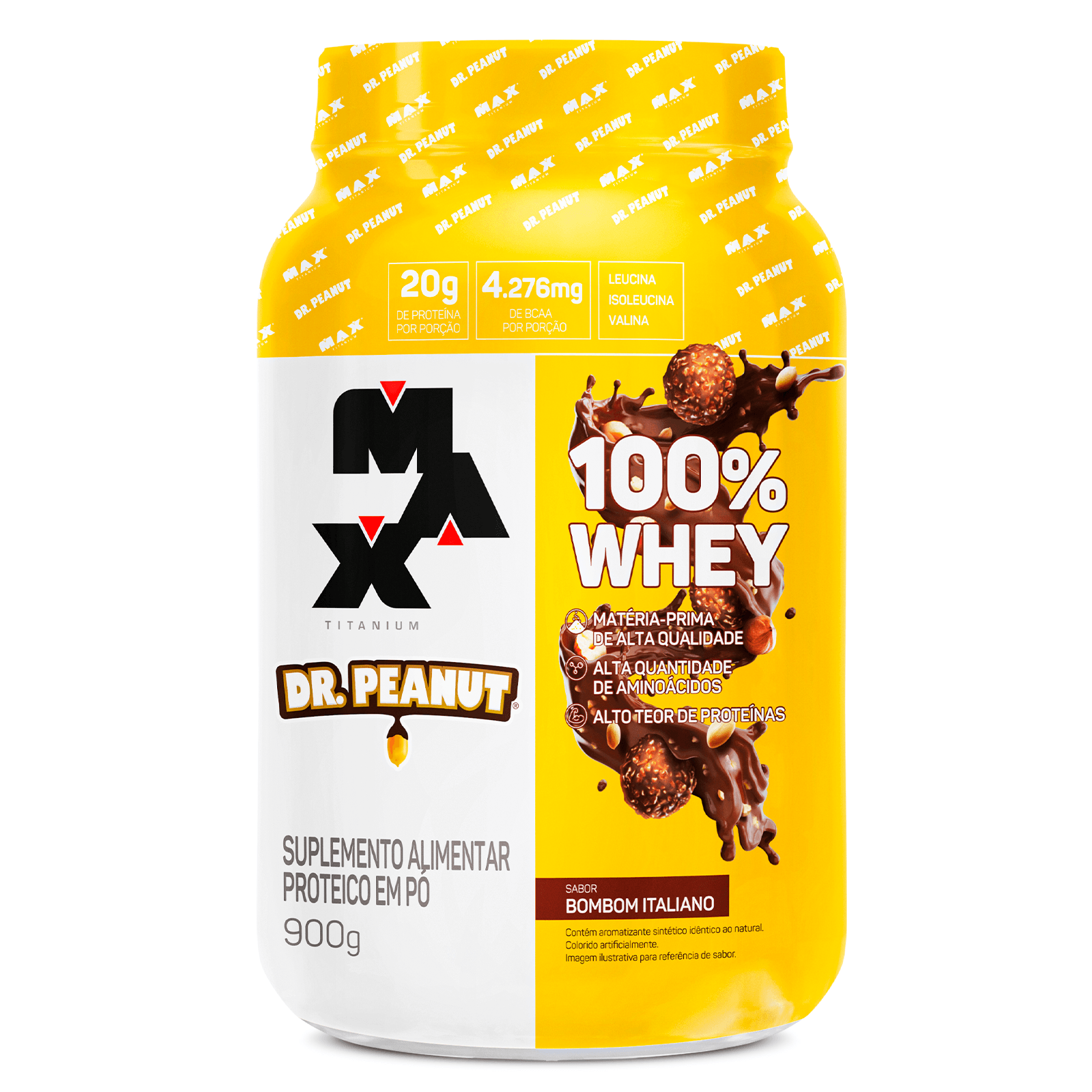 100% Whey Protein Dr. Peanut Pote 900g Bombom italiano
