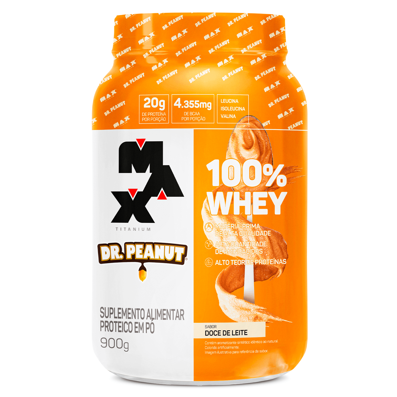 100% Whey Protein Dr. Peanut Pote 900g Doce de Leite