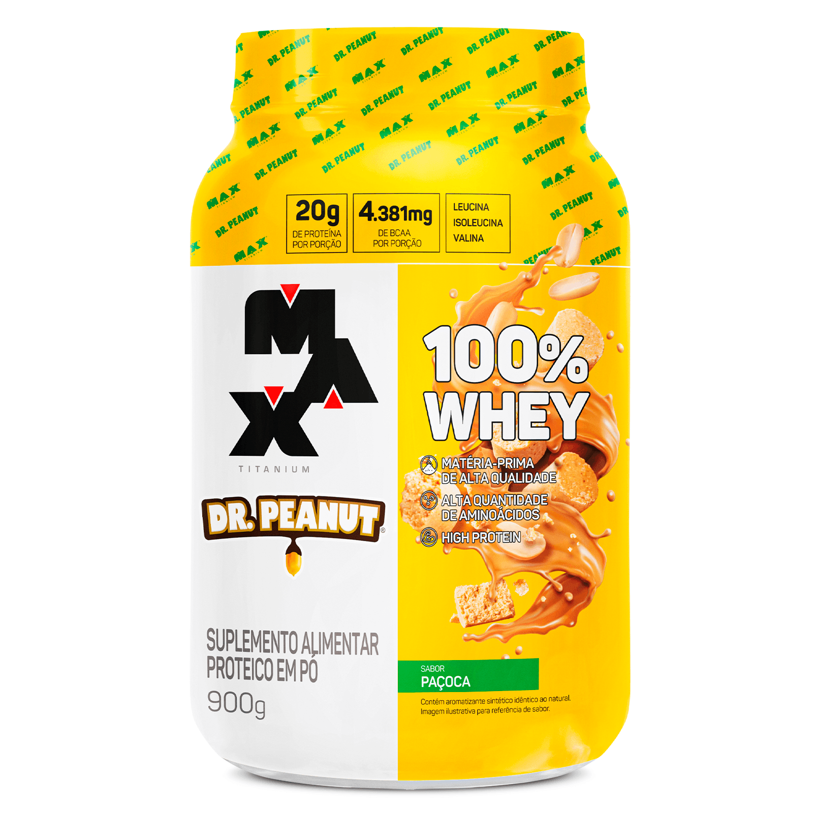 100% Whey Protein Dr. Peanut Pote 900g Paçoca