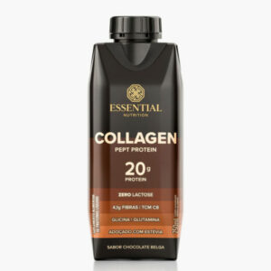 Suplemento Alimentar Collagen Pept Protein Essential Nutrition Sabor Chocolate Belga 250ml