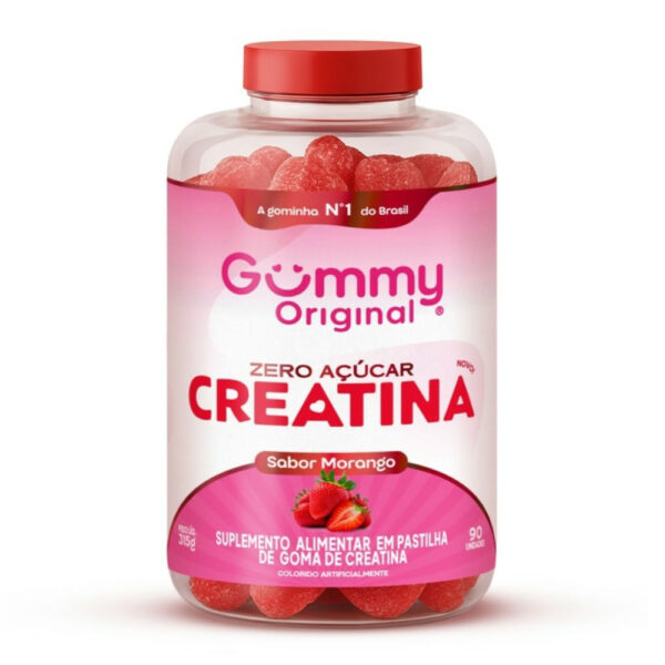 Suplemento Alimentar Gummy Original Creatina Zero Açúcar Morango 90 Gomas