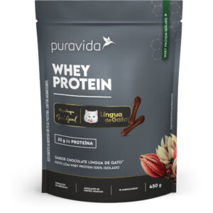 Suplemento Alimentar Puravida  Whey Protein Isolado Sabor Chocolate Língua De Gato 450g