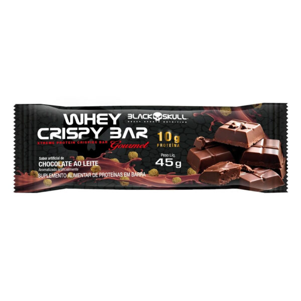 Whey Crispy Bar Black Skull Sabor Chocolate ao Leite 45g