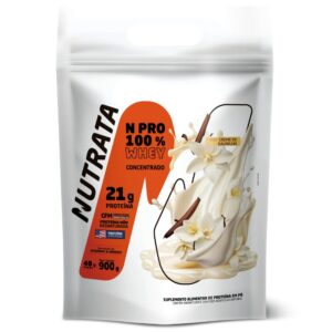 Suplemento Alimentar N Pro 100% Whey Nutrata Sabor Creme de Baunilha 900g