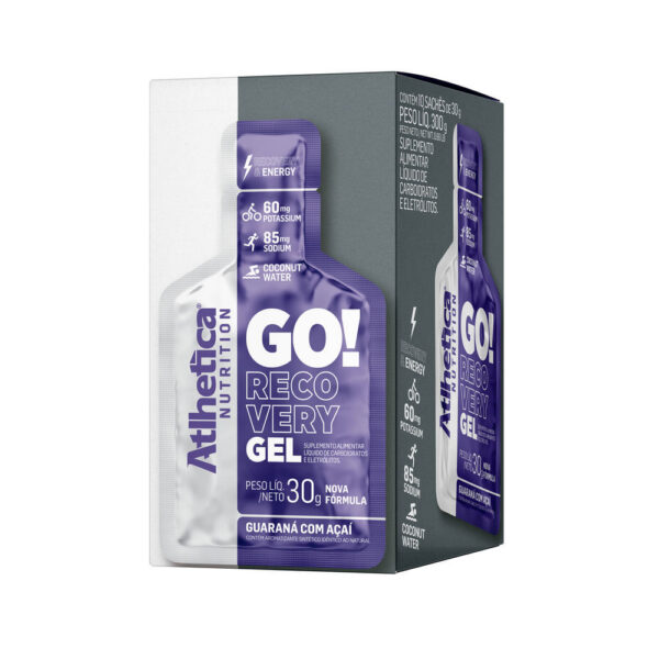 Suplemento Alimentar Atlhetica Nutrition Go! Recovery Gel Sabor Guaraná com Açaí 10 Sachês de 30g cada