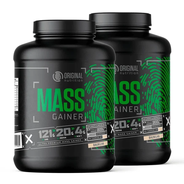Kit 2x Mass Gainer Hipercalórico 1800G – Original Nutrition – Sabor: Baunilha