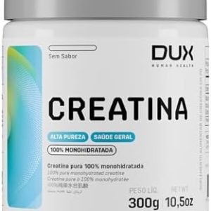 Creatina Monohidratada Sem Sabor – Pote 300g – Suplementação Treino Academia, Ganho Muscular Hipertrofia, Força Energia Resistência, Suplementos Naturais – DUX HUMAN HEALTH