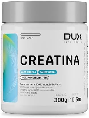 Creatina Monohidratada Sem Sabor – Pote 300g – Suplementação Treino Academia, Ganho Muscular Hipertrofia, Força Energia Resistência, Suplementos Naturais – DUX HUMAN HEALTH
