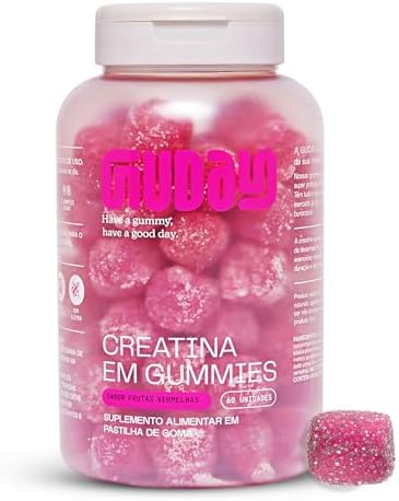Guday Creatina Monoidratada em Gummies 60 Gomas Sabor Frutas Vermelhas – Suplementação Prática e Refrescante para Sua Rotina de Treinos