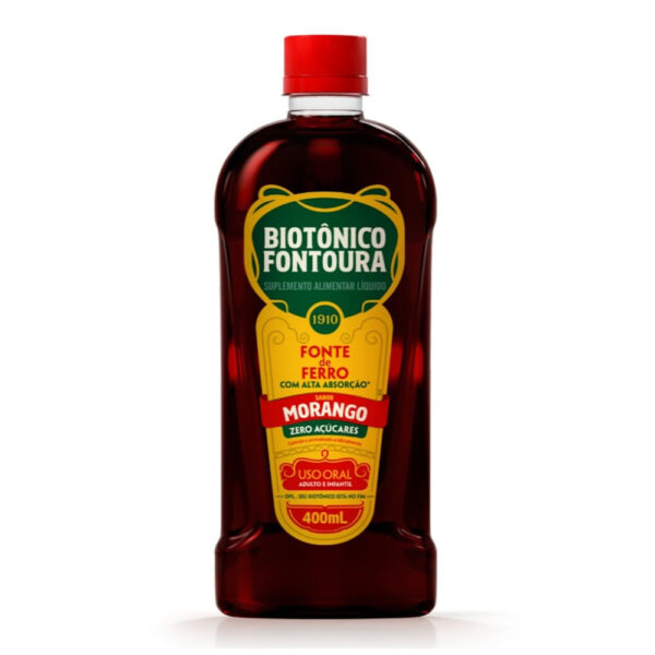 Biotônico Fontoura Suplemento de Ferro Sabor Morango 400ml