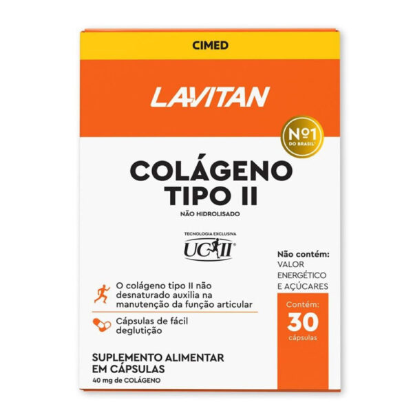 Suplemento Alimentar Lavitan Colágeno Tipo II 30 Cápsulas