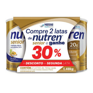 Kit Complemento Alimentar Nutren Senior Sem Sabor 2 Unidades de 740g Cada