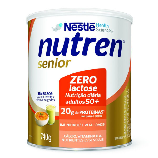 Complemento Alimentar Nutren Senior Sem Sabor Zero Lactose 740g