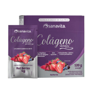 Colágeno Hidrolisado Verisol Sanavita Red Berries 30 sachês de 4g