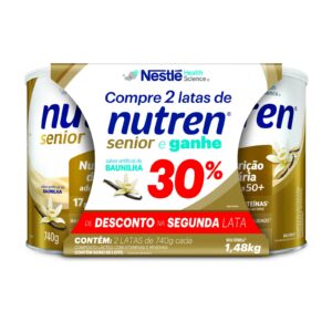 Kit Complemento Alimentar Nutren Senior Baunilha 2 Unidades De 740g Cada