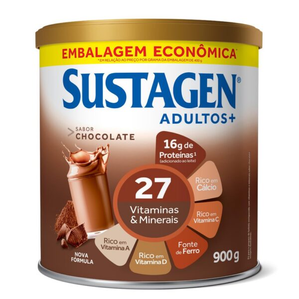 Complemento Alimentar Sustagen Adultos+ Sabor Chocolate – Lata 900g