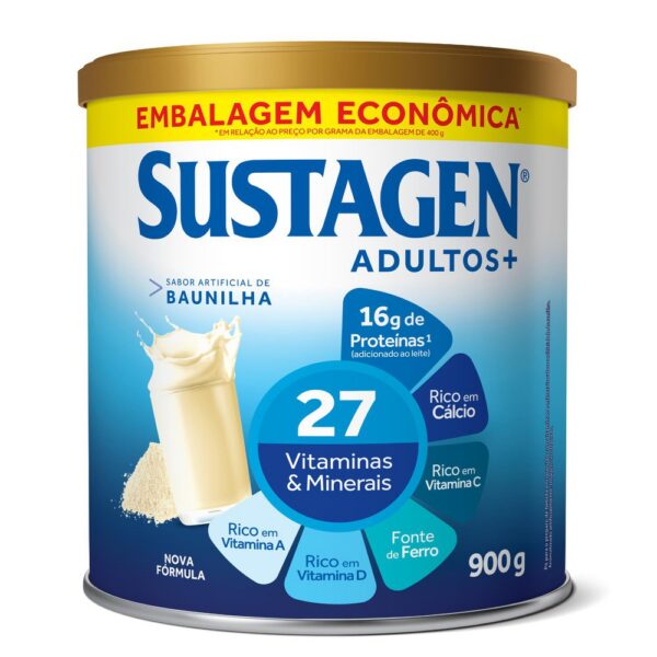 Complemento Alimentar Sustagen Adultos+ Sabor Baunilha Lata 900g