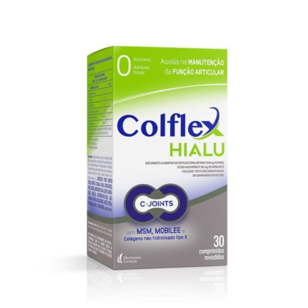 Colágeno Colflex Hialu Tipo II + Ácido Hialurônico + MSM 30 Comprimidos