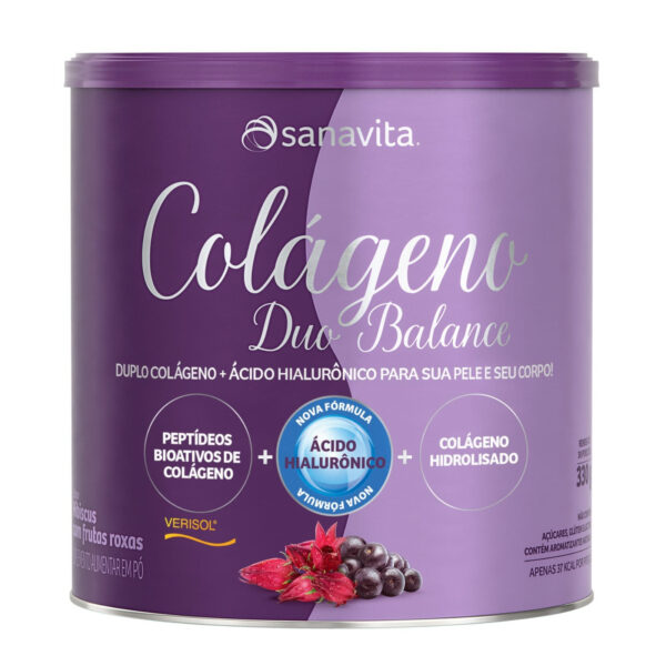 Colágeno Duo Balance Sanavita Hibiscus e Frutas Roxas 330g
