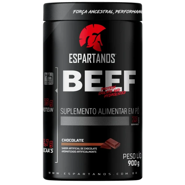 Beef Protein Isolate Hidrolized 900g – Espartanos – Sabor: Chocolate