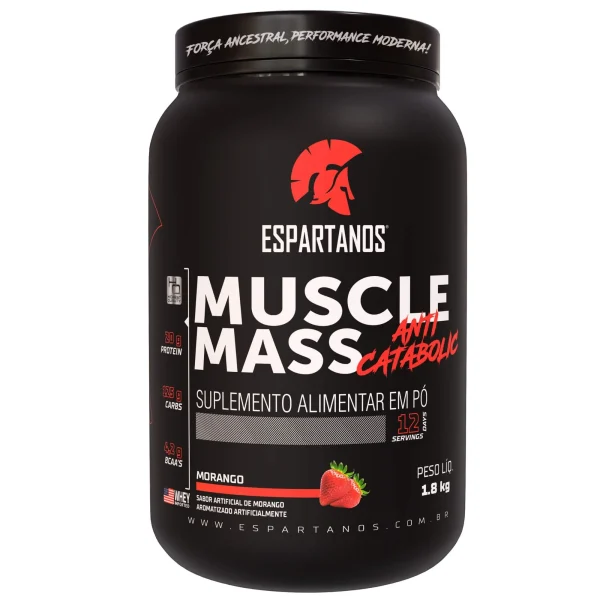 Muscle Mass Hipercalórico 1800g – Espartanos – SABOR: Morango