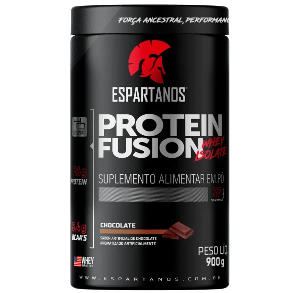 Protein Fusion Whey Isolate 900g – Espartanos – Sabor: Chocolate
