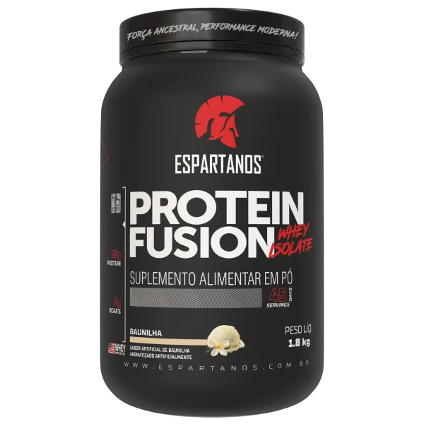 Protein Fusion Whey Isolate 1800g – Espartanos – Sabor: Baunilha