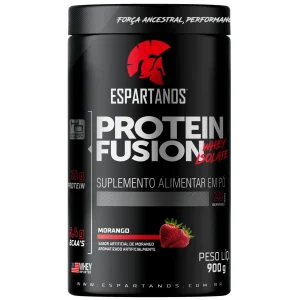 Protein Fusion Whey Isolate 900g – Espartanos – Sabor: Morango
