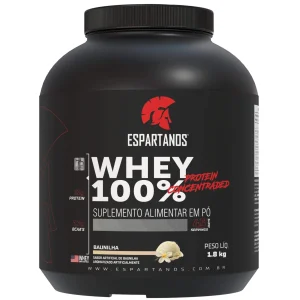 Whey Protein Concentrado 100% Pure 1800g WPC 80 – Espartanos – Sabor: Baunilha