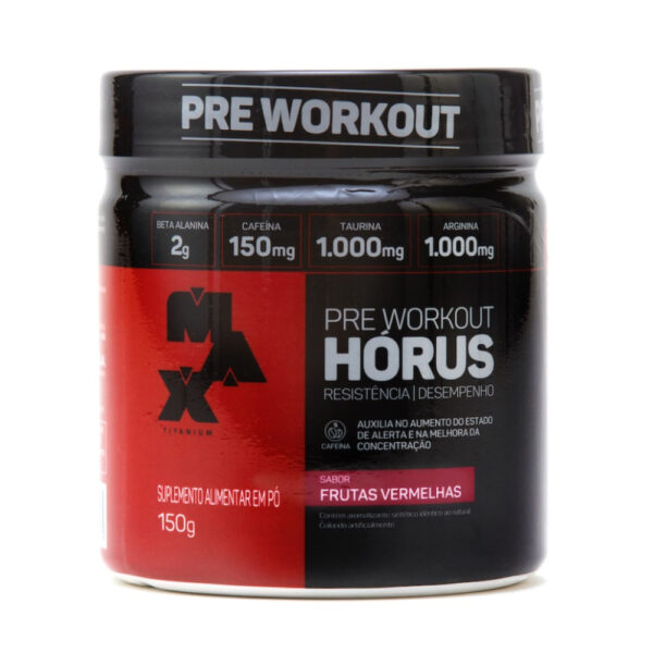 Suplemento Alimentar Max Titanium Pre Workout Hórus Sabor Frutas Vermelhas 150g