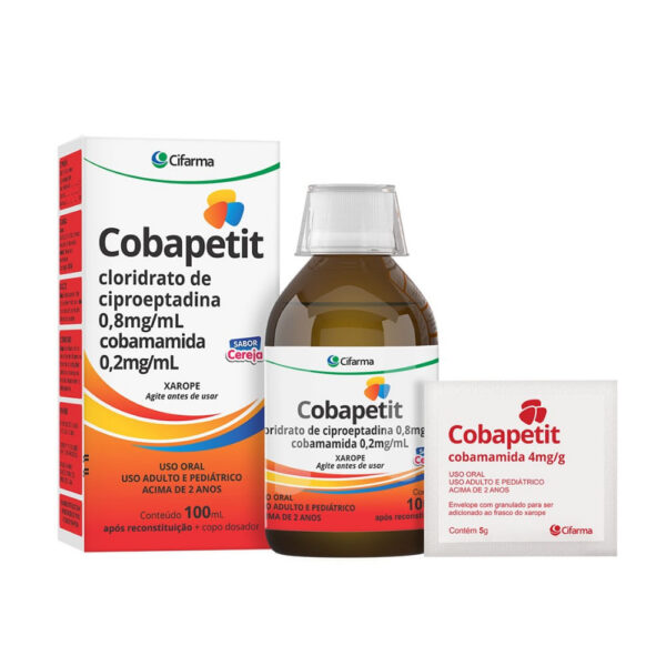 Cobapetit 0,8mg/ml + 4mg/g Xarope + Sachês Com 5g + Copo Medidor Cifarma 100ml