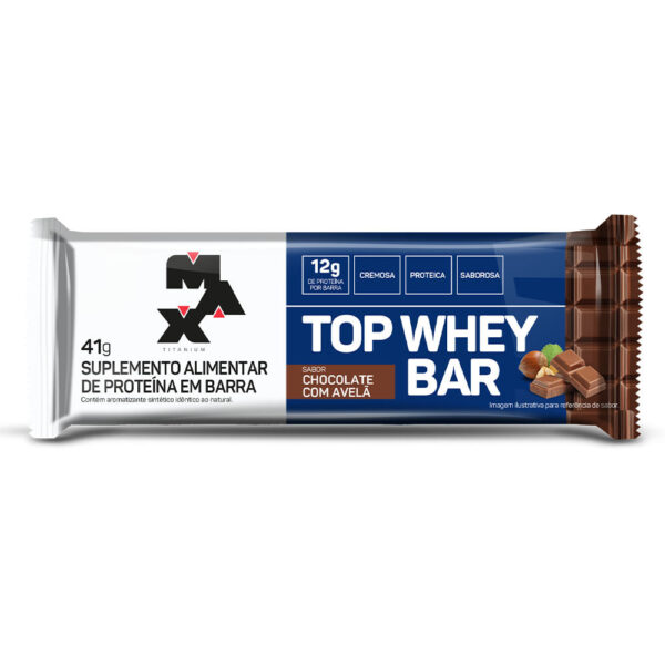 Barra de Proteína Max Titanium Top Whey Chocolate Com Avelã 41g