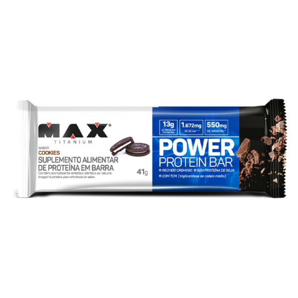 Barra de Proteína Max Titanium Power Protein Bar Cookies 41g