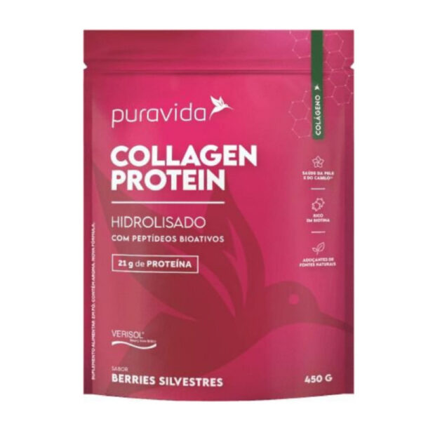 Suplemento Alimentar Puravida Collagen Protein Berries 450g