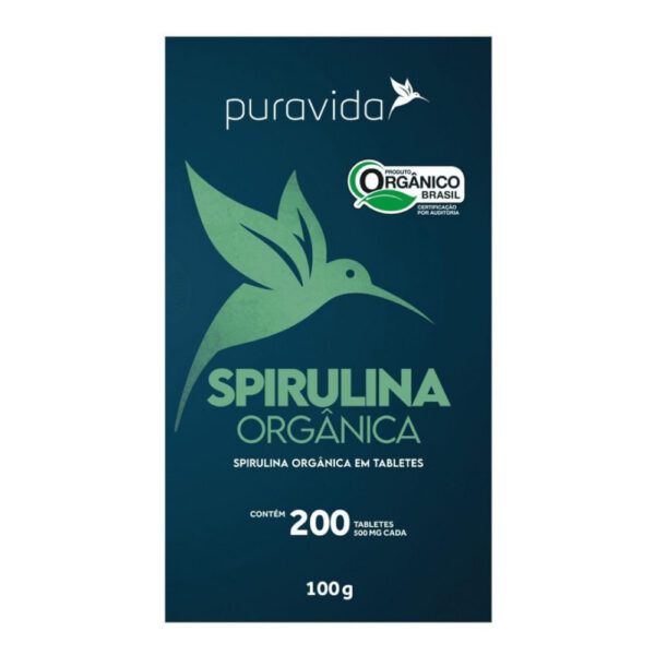 Suplemento Alimentar Puravida Spirulina Orgânica 200 Tabletes