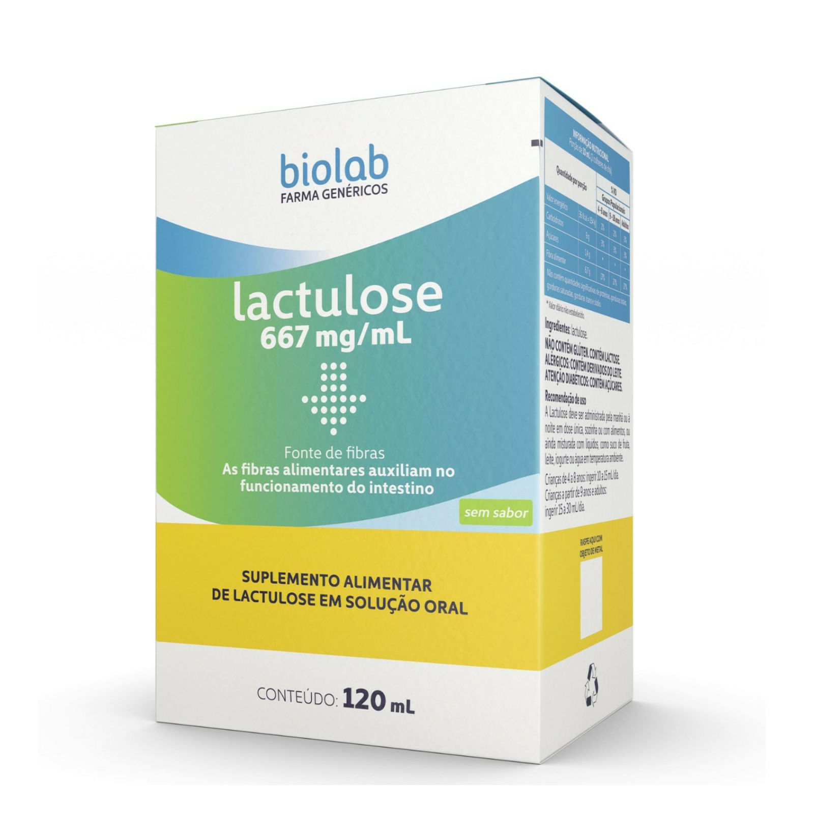 Lactulose 667mg/ml Biolab Solução Oral 120ml