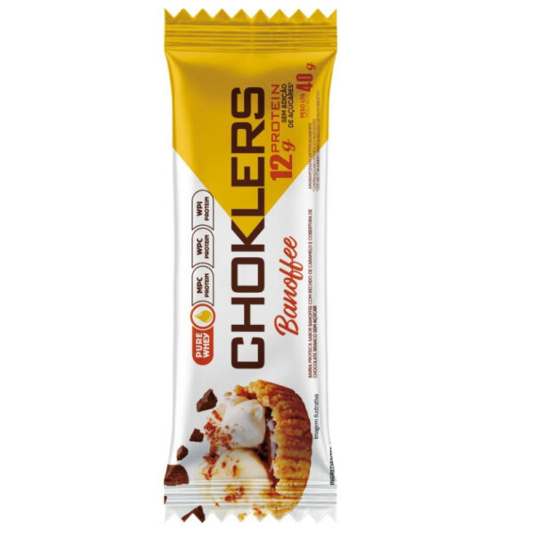 Barra De Proteína Choklers 12g Protein Banoffee Sem Açúcar 40g