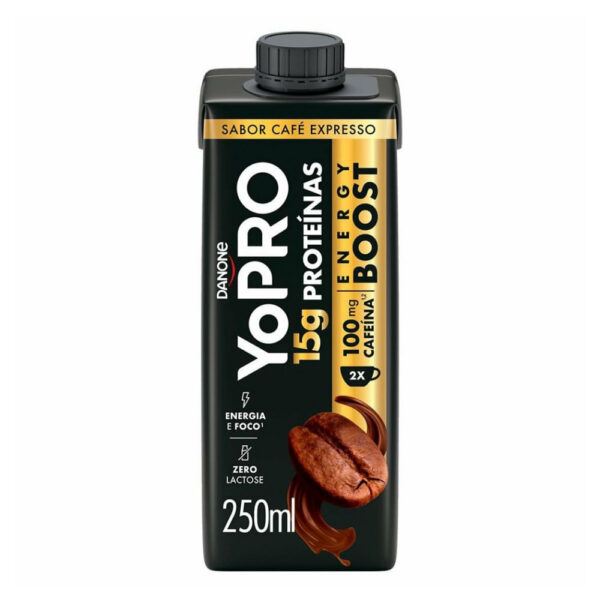 Bebida Láctea Yopro UHT Energy Boost 15g Proteínas Café Expresso Zero Lactose 250ml