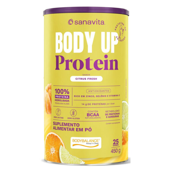 Body Up Protein Sanavita Zero Lactose Alta Absorção E Com Bcaa Citrus Fresh 450g