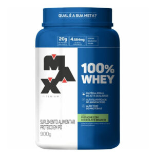 Suplemento Alimentar Max Titanium 100% Whey Pistache com Chocolate Branco 900g
