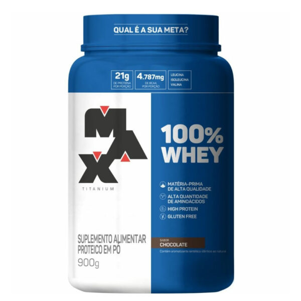 Suplemento Alimentar Max Titanium 100% Whey Chocolate 900g
