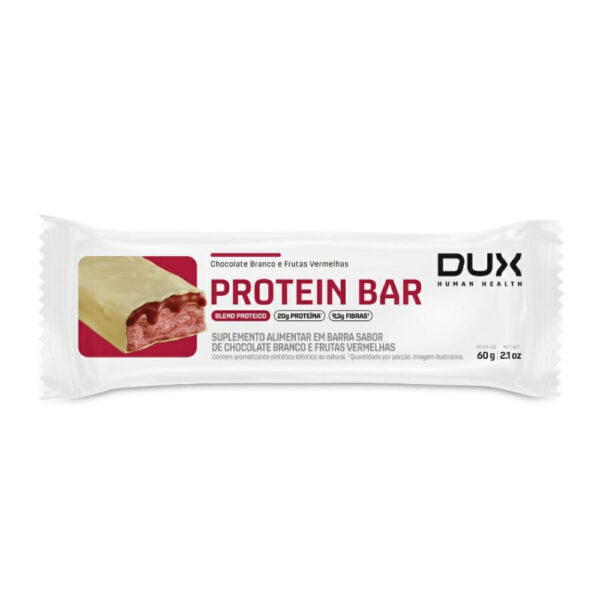 Protein Bar Dux 20g Proteína Chocolate Branco e Frutas Vermelhas 60g