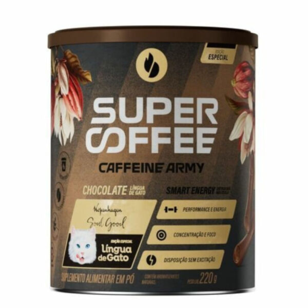 Café Em Pó Caffeine Army Supercoffee Chocolate Língua de Gato 220g