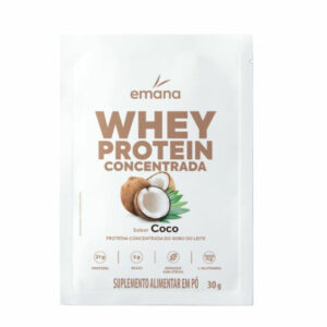 Whey Protein Concentrada Emana Sabor Coco Sachê 30g