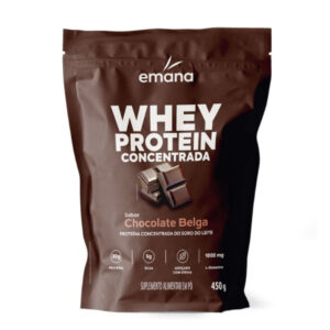 Whey Protein Concentrada Emana Sabor Chocolate Belga 450g