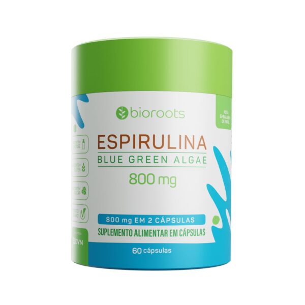 Espirulina 400Mg Bioroots 60 Cápsulas